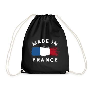Made in France - France Flag - Drawstring Bag - black - Front