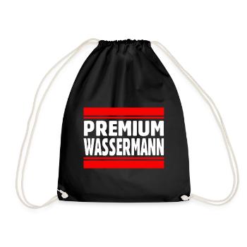 Sternzeichen Wassermann - Turnbeutel - Schwarz - Vorne