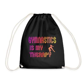 Gymnastics is my therapy - Drawstring Bag - black - Front