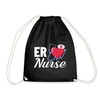 Emergency Department Emergency Nurse First Aid - Drawstring Bag - black - Front