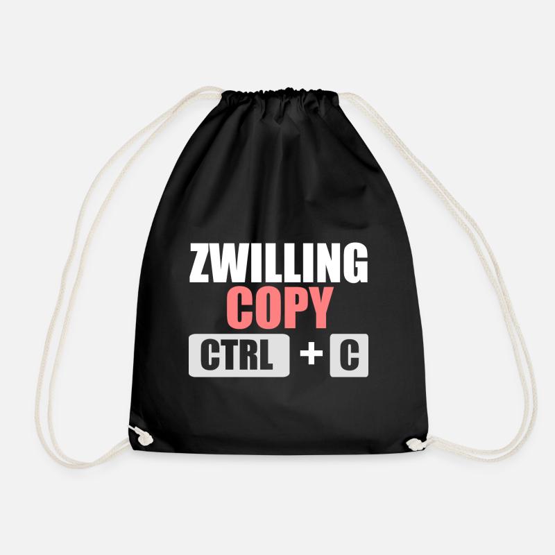 Zwillingsgeschwister Zwilling Zwillinge - Turnbeutel - Schwarz