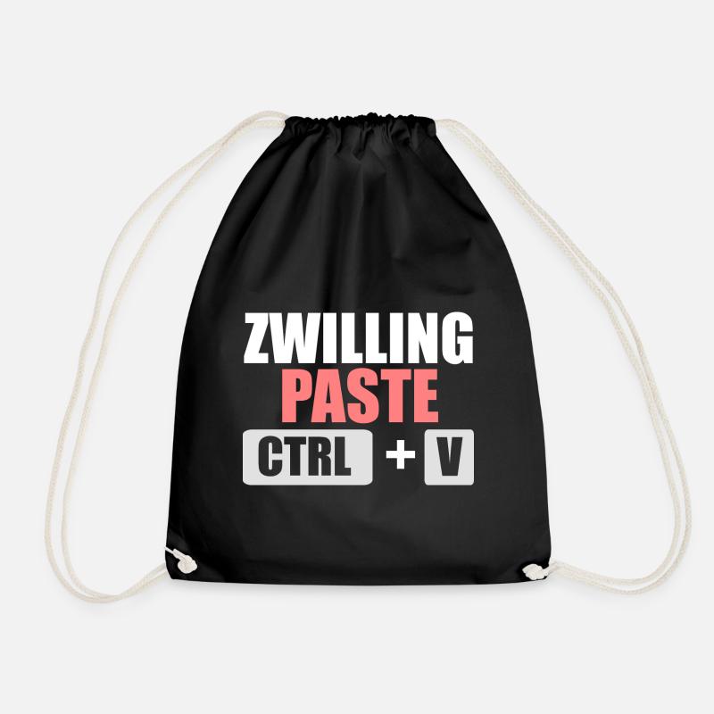 Zwillingsgeschwister Zwilling Zwillinge - Turnbeutel - Schwarz