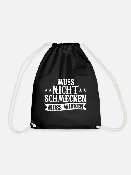 Muss Net Schmecke Muss Wirke - Turnbeutel - Schwarz