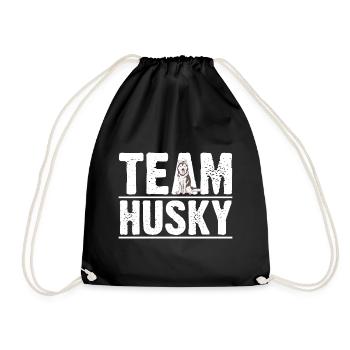 Dog Husky - Drawstring Bag - black - Front