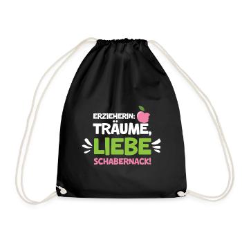Erzieherin Weihnachten Schabernack Traum Liebe - Turnbeutel - Schwarz - Vorne