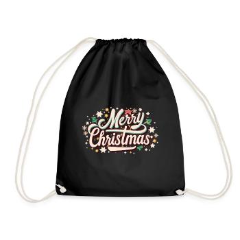 Merry Christmas - Merry Christmas! - Drawstring Bag - black - Front