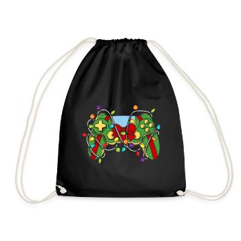 Christmas Gaming Controller - Drawstring Bag - black - Front