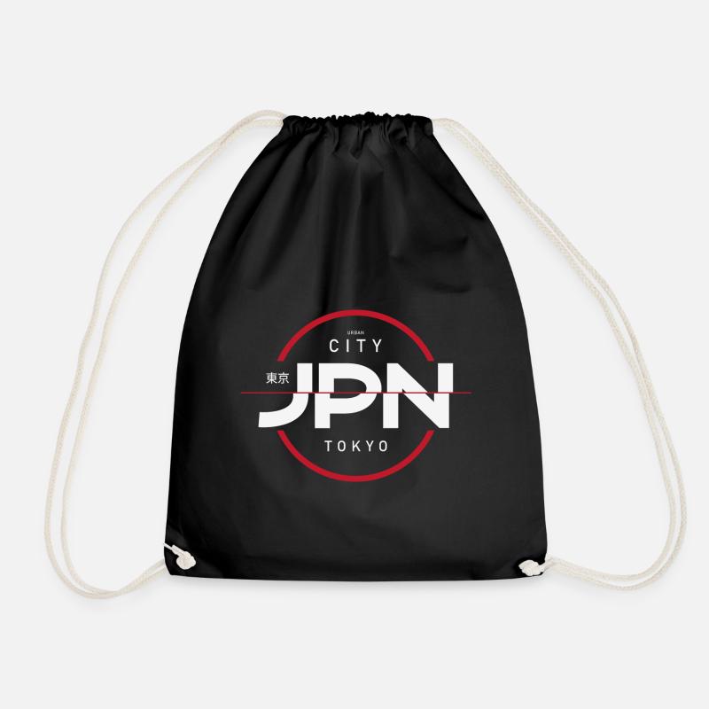 Tokyo Japan - Drawstring Bag - black