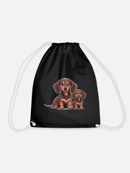 Dachshund Hunde Hund Haustiere Kinder Dackel - Turnbeutel - Schwarz