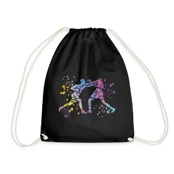 Boxing Fighter Kids Boxing Match Boxer - Drawstring Bag - black - Front