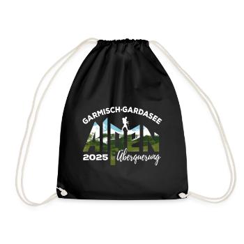 Alpenüberquerung 2025, Garmisch Gardasee, Wandern - Turnbeutel - Schwarz - Vorne