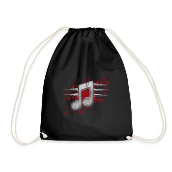 Musical note with spines - Drawstring Bag - black - Front