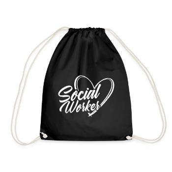 Social worker Social work Occupation Social - Drawstring Bag - black - Front