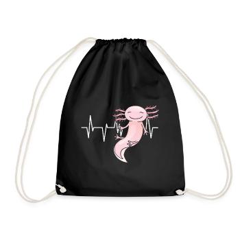 Lustiger Axolotl Niedlich Kawaii Tier Spaß Liebhab - Turnbeutel - Schwarz - Vorne