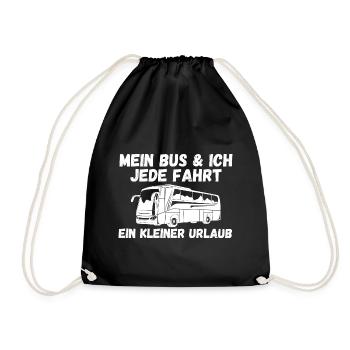 Bus Busfahrer - Turnbeutel - Schwarz - Vorne