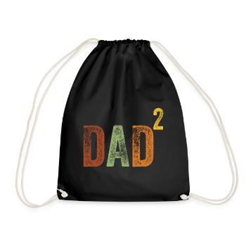 Vater Hoch Zwei - Papa Dad Vatertag Retro Väter - Turnbeutel - Schwarz - Vorne