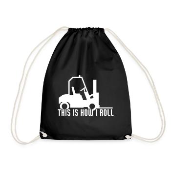 This is How I Roll Funny Forklift Operator - Drawstring Bag - black - Front