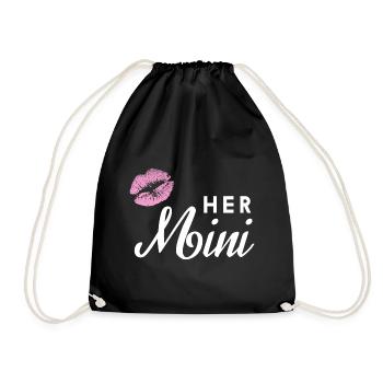 Partner Look Couple Partner Couple Couple Family - Drawstring Bag - black - Front