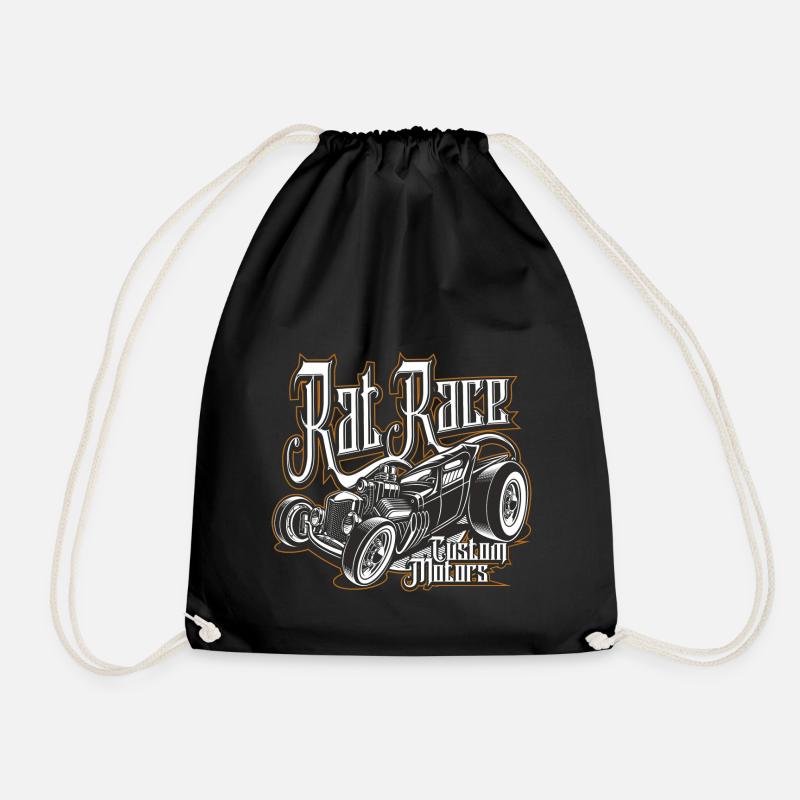 Rat Race - Hot Rod Style - Drawstring Bag - black