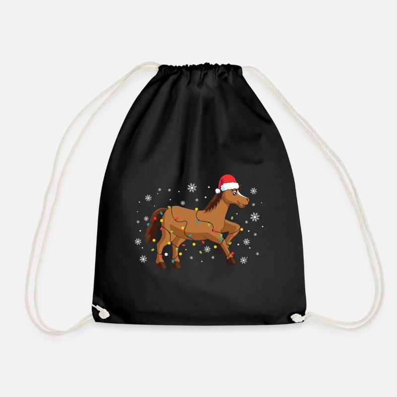 Cheval de Noël - Sac de sport léger - noir