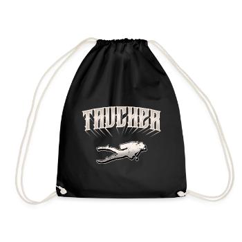 Taucher Tauchen - Turnbeutel - Schwarz - Vorne