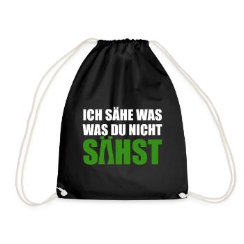 Cannabis, Ich sähe was was du nicht sähst, Hanf - Turnbeutel - Schwarz - Vorne