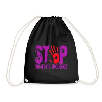 October Stop Domestic Violence Awareness - Drawstring Bag - black - Front