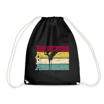 Vintage Muay Thai Thai Boxing Dad - Drawstring Bag - black - Front