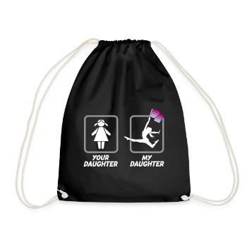 Color Guard Mother Funny Flag Flipping Daughter - Drawstring Bag - black - Front