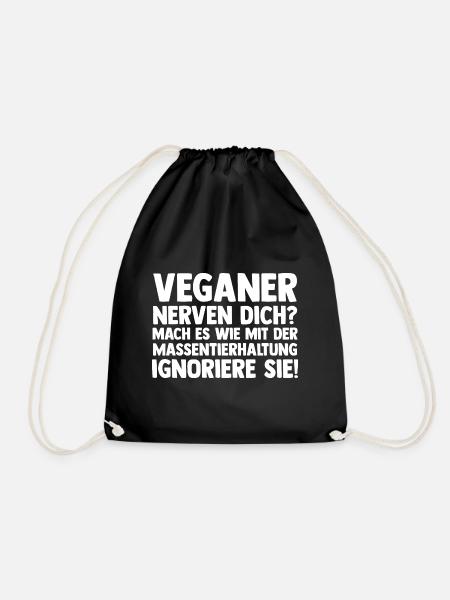 Anti Vegan - Turnbeutel - Schwarz