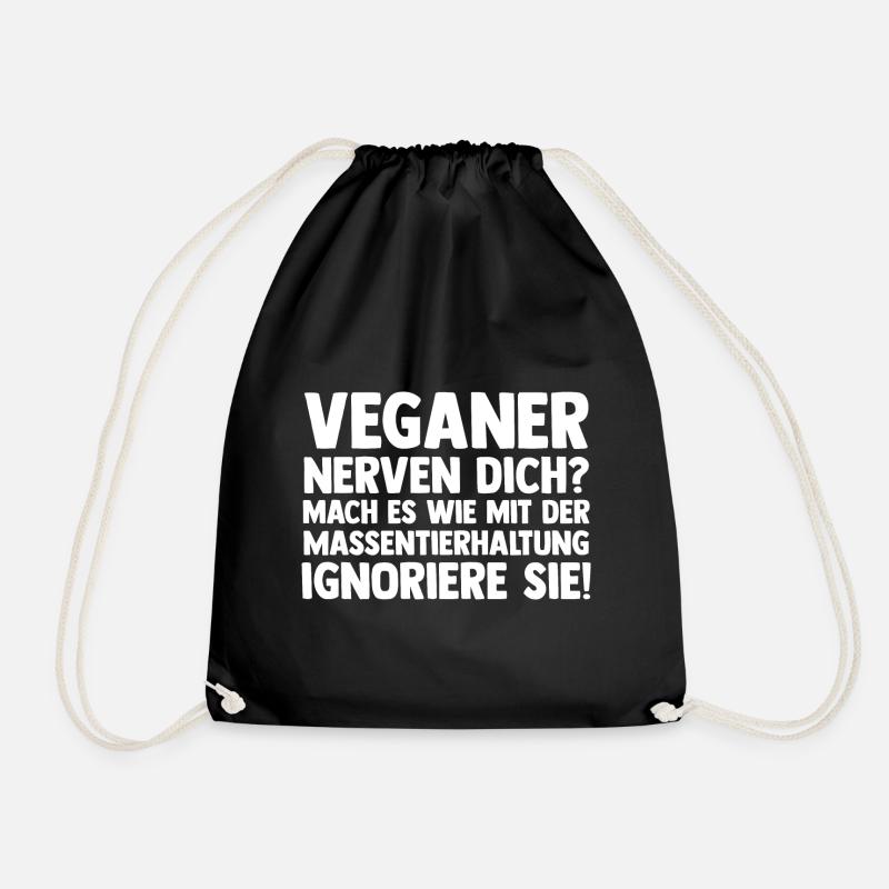 Anti Vegan - Turnbeutel - Schwarz