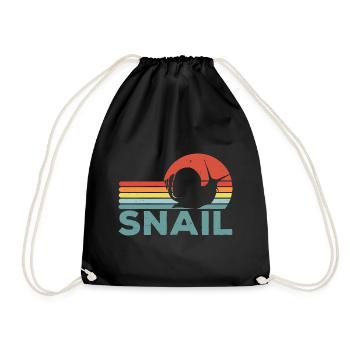 Snail Lover Retro Snail Owner Sluggish - Drawstring Bag - black - Front