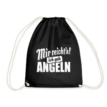 Mir reicht's ich geh angeln - Spruch - Turnbeutel - Schwarz - Vorne