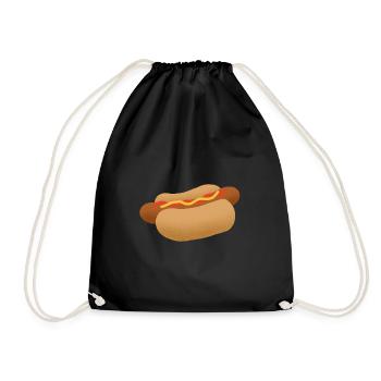 Hot dog - Drawstring Bag - black - Front