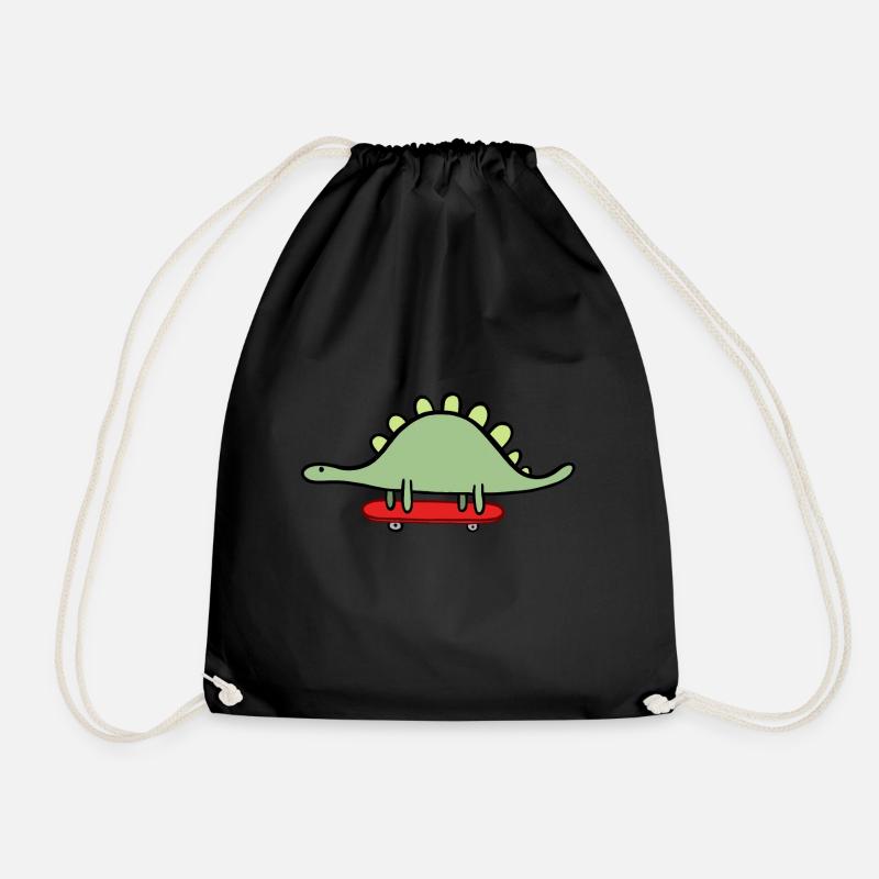 Skateboard Dinosaurier - Skating Brontosaurus - Turnbeutel - Schwarz