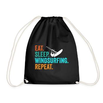 Planche à voile surf surfer cadeau - Sac de sport léger - noir - Devant