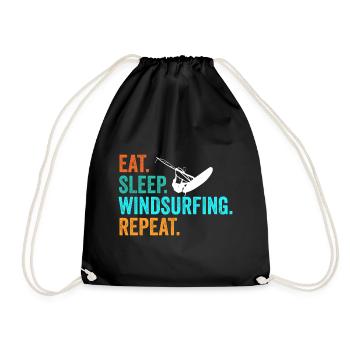 Planche à voile surf surfer cadeau - Sac de sport léger - noir - Devant