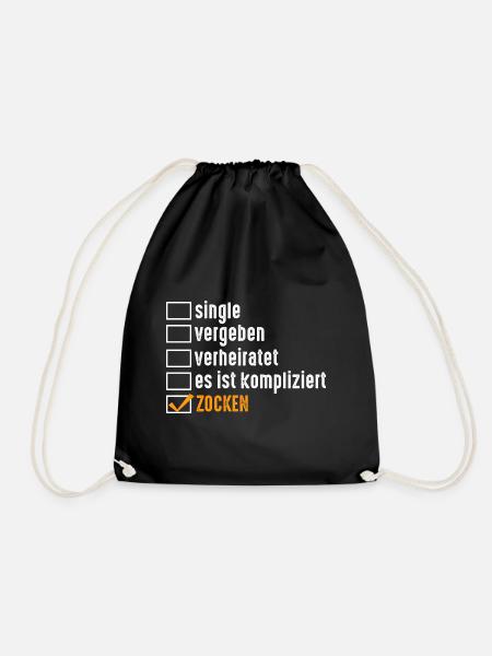 Gaming Zocken Zocker Gamer - Turnbeutel - Schwarz