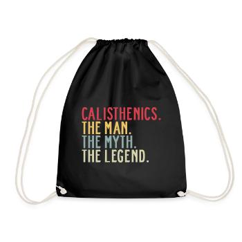 Calisthenics Dad Dad Funny Sayings Vintage - Drawstring Bag - black - Front