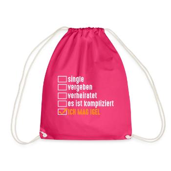 Tiermotiv Igel - Turnbeutel - Fuchsia - Vorne