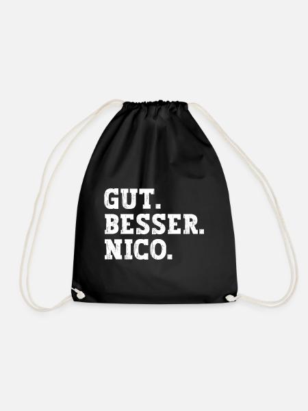 Gut Besser Nico Lustiger Spruch Name Nico - Turnbeutel - Schwarz