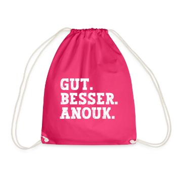 Gut Besser Anouk Lustiger Spruch Name Anouk - Turnbeutel - Fuchsia - Vorne