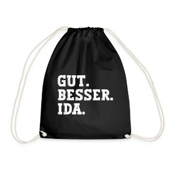 Gut Besser Ida Lustiger Spruch Name Ida - Turnbeutel - Schwarz - Vorne