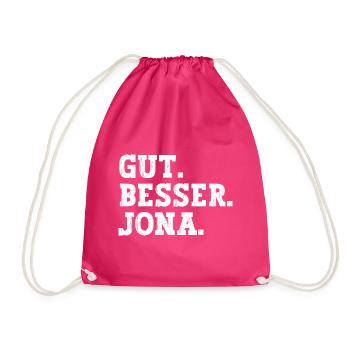 Gut Besser Jona Lustiger Spruch Name Jona - Turnbeutel - Fuchsia - Vorne