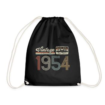 Limited Edition Vintage 1954 Geburtstag Geschenk - Turnbeutel - Schwarz - Vorne