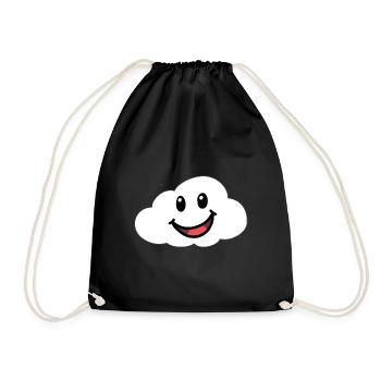 Emotionen Gefühle freundliche Wolke Himmel - Turnbeutel - Schwarz - Vorne