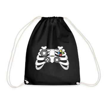 Halloween Skeleton Gaming Controller - Turnbeutel - Schwarz - Vorne