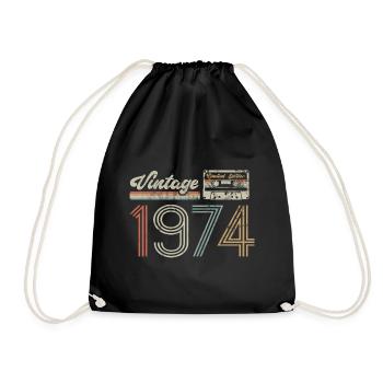 Limited Edition Vintage 1974 Geburtstag Geschenk - Turnbeutel - Schwarz - Vorne