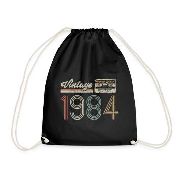 Limited Edition Vintage 1984 Geburtstag Geschenk - Turnbeutel - Schwarz - Vorne