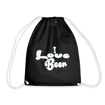 I love beer - Drawstring Bag - black - Front